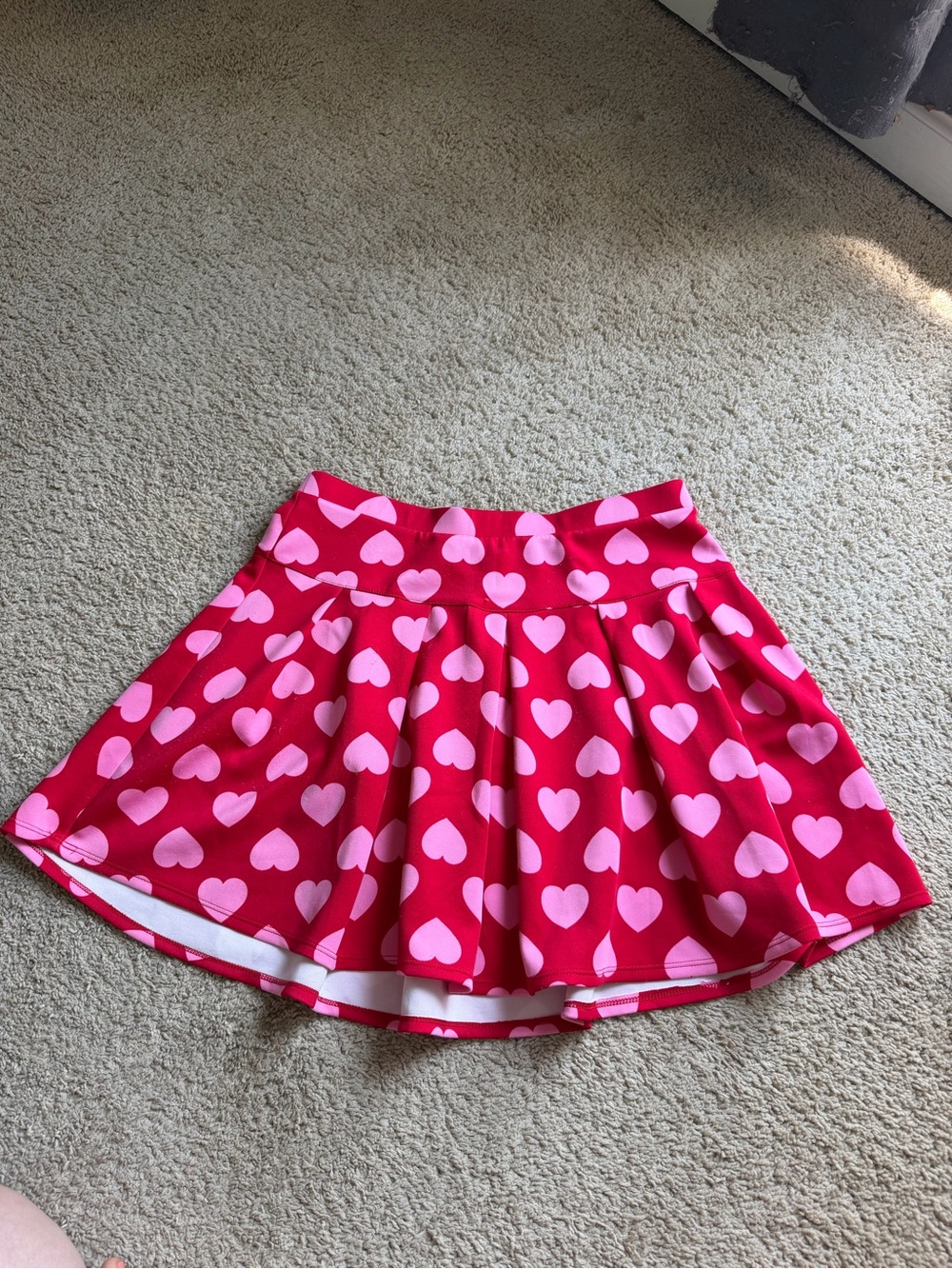 Hot Topic Pink Heart Circle Skater Skirt